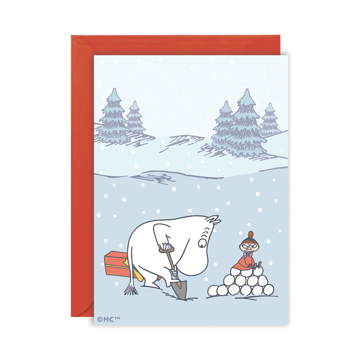 Moomin Greeting Card - Snowball Morning