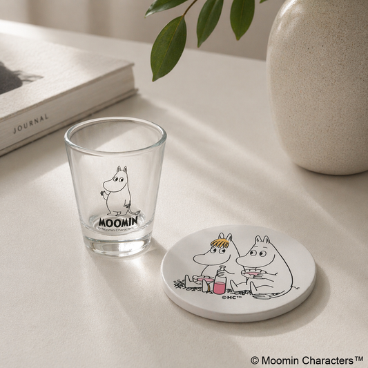 Moomin Coaster & Shot Glass Complete Set