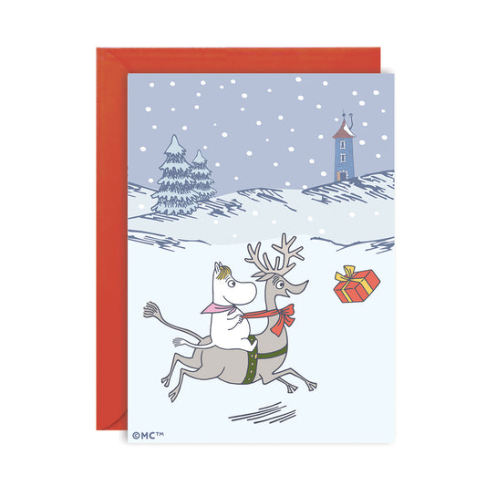 Moomin Greeting Card - Riding into Winter with Snorkmaiden