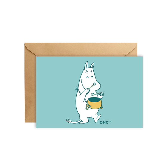 Moomin Mini Greeting Card - Happy Drum
