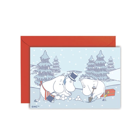 Moomin Mini Greeting Card - Family Snow Time
