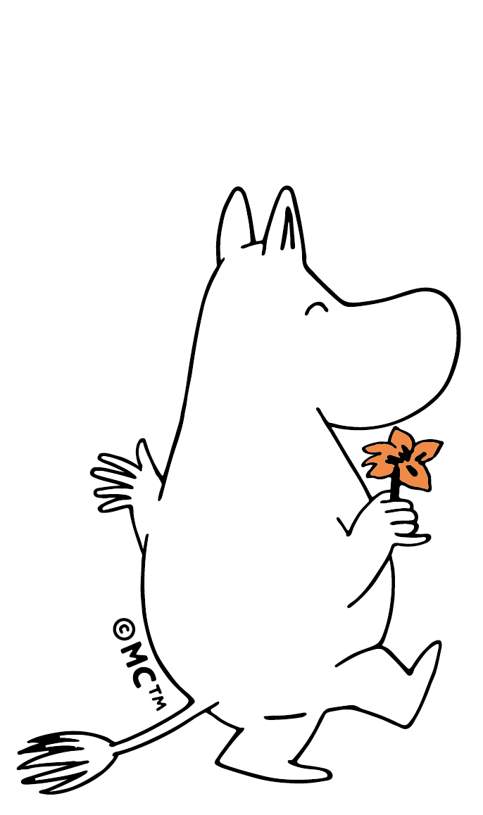 Moomin Character Sticker - Happy Holding Flowers