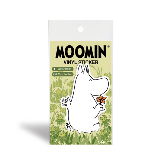 Moomin Character Sticker - Happy Holding Flowers