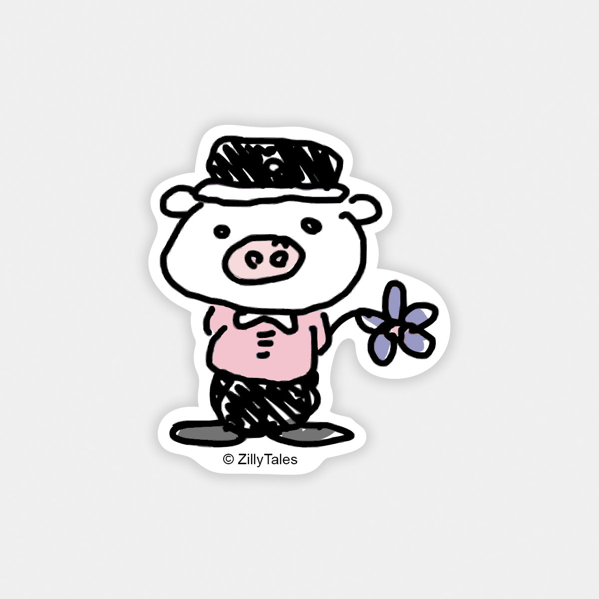 Puff With Flower Sticker