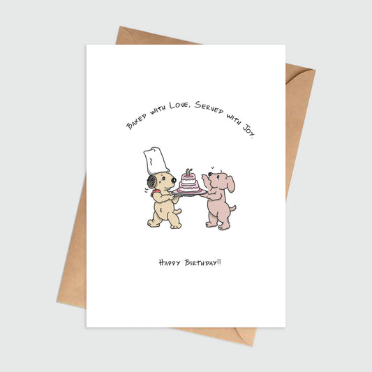 Baked With Love, Served With Joy Birthday Card
