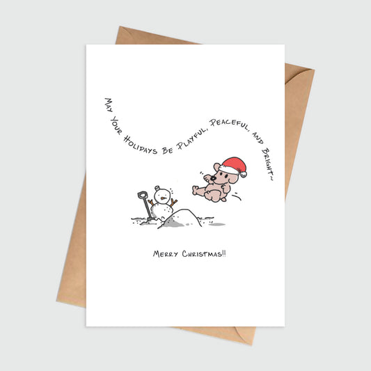 Tumble, Giggle, Glow. Holiday Mode On Christmas Card